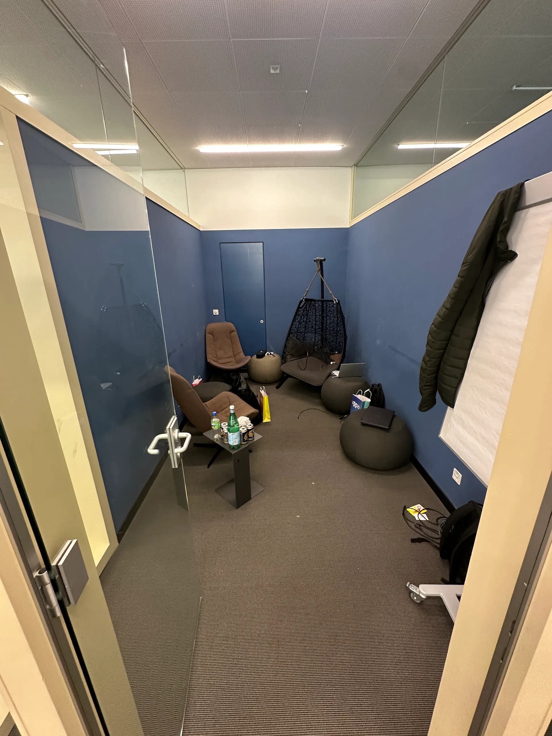 The room where three of us built the app during a hackathon