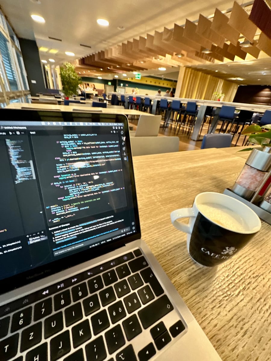 Working in a cafe in Zurich